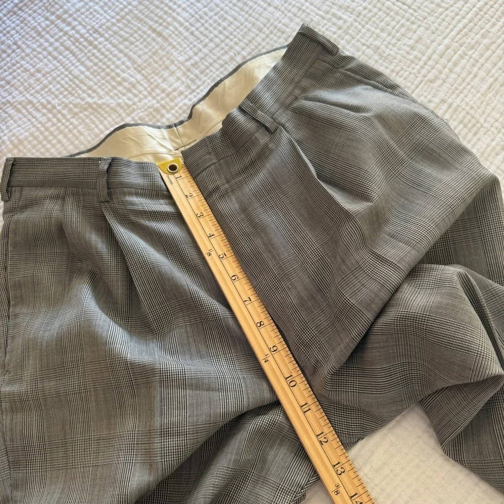 Vintage Cricketeer 2 Piece Suit Mens L Gray Plaid Double Breasted 34x31 USA 90s